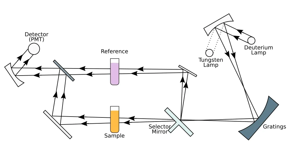 The Working Of Double Beam Spectrophotometer